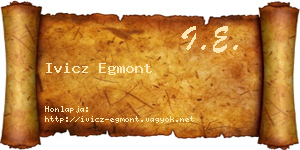 Ivicz Egmont névjegykártya